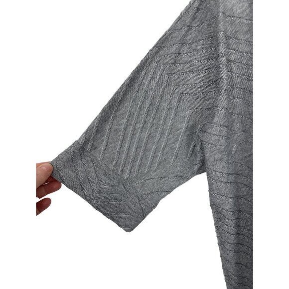 Chico's Womens Gray Textured Knit Tunic Top With Elbow Sleeves Size 3 US XL - Picture 3 of 8